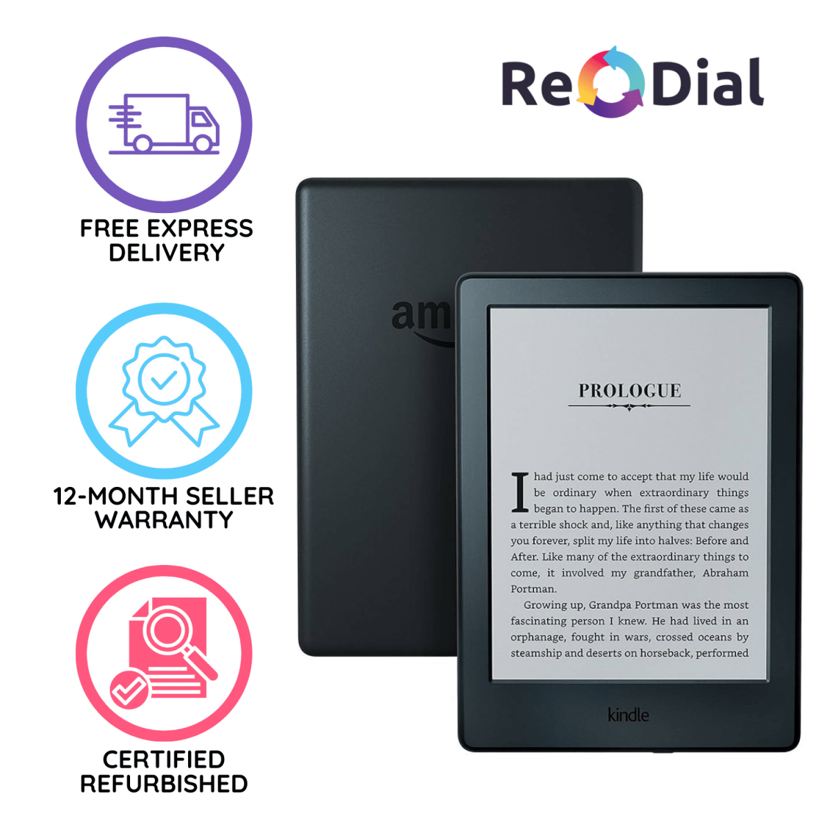 Amazon Kindle Basic (8th Generation) WiFi - 8GB - Black - Acceptable Refurbished - ReDial Amazon Kindle Basic (8th Generation) WiFi - 8GB - Black - Acceptable Refurbished - ReDial